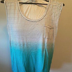 White and Aqua Fade Tank Top